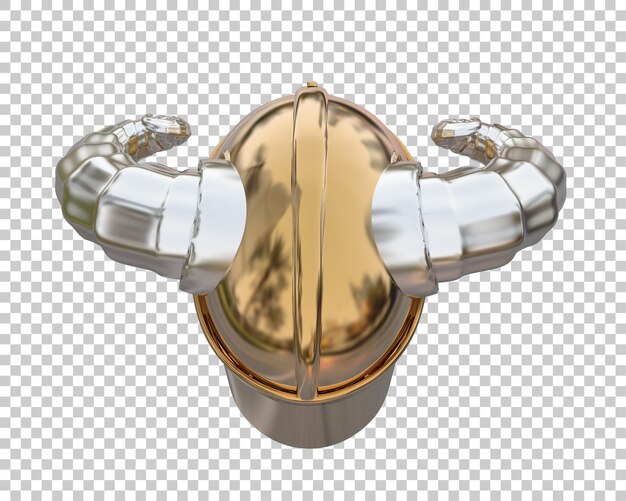 Kriegerhelm isoliert auf dem Hintergrund 3D-Rendering-Illustration