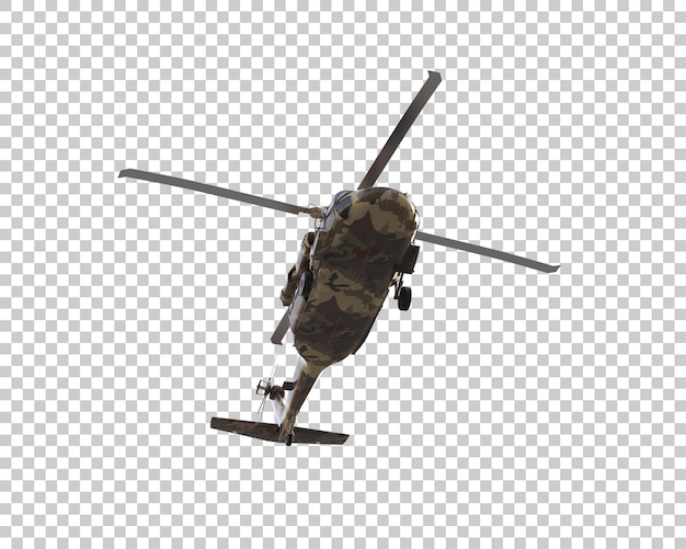 PSD kriegshelikopter isoliert auf dem hintergrund 3d-rendering-illustration