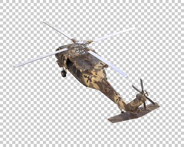 Kriegshelikopter isoliert auf dem Hintergrund 3D-Rendering-Illustration