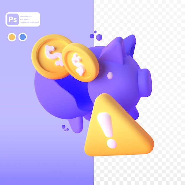 Krisenökonomie in 3D-Render für grafische Asset-Webpräsentationen oder andere