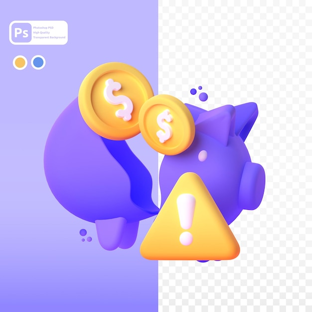 Krisenökonomie in 3D-Render für grafische Asset-Webpräsentationen oder andere
