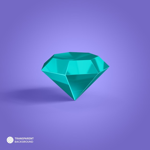 PSD kristall-diamant-symbol isolierte 3d-render-illustration