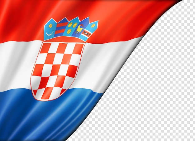 Kroatische Flagge isoliert auf weißem Banner