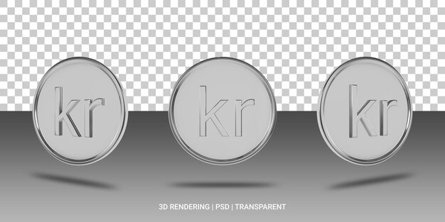 Krona-Silbermünze 3D-Symbol