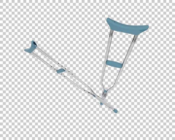 PSD krücke isoliert auf dem hintergrund 3d-rendering-illustration