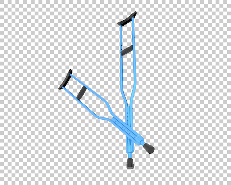 PSD krücke isoliert auf dem hintergrund 3d-rendering-illustration