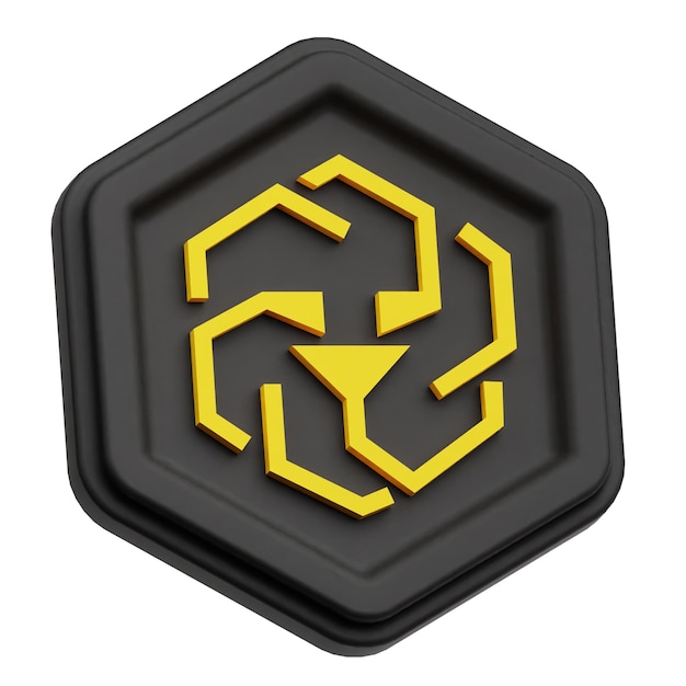 Krypto-Token 3D-Symbol isoliert auf weißem Hintergrund