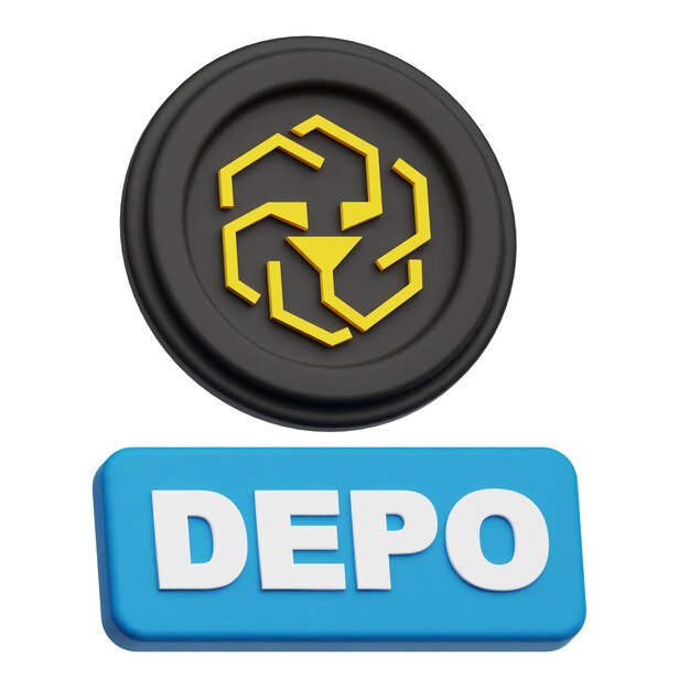Krypto-Token 3D-Symbol isoliert auf weißem Hintergrund
