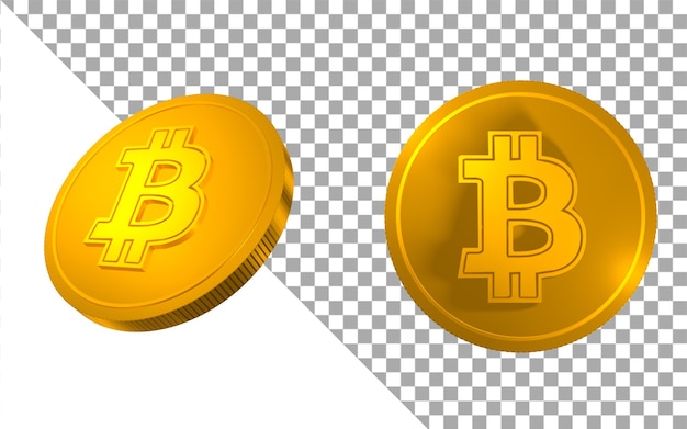 Kryptowährungsmünzen 3d-rendering bitcoin btc