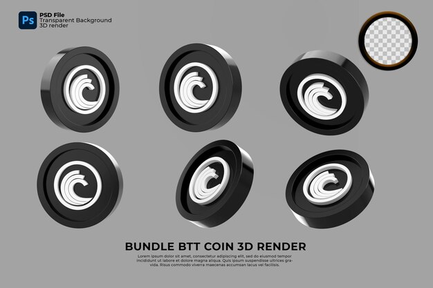 Kryptowährungspaket Bit Torrent 3D render