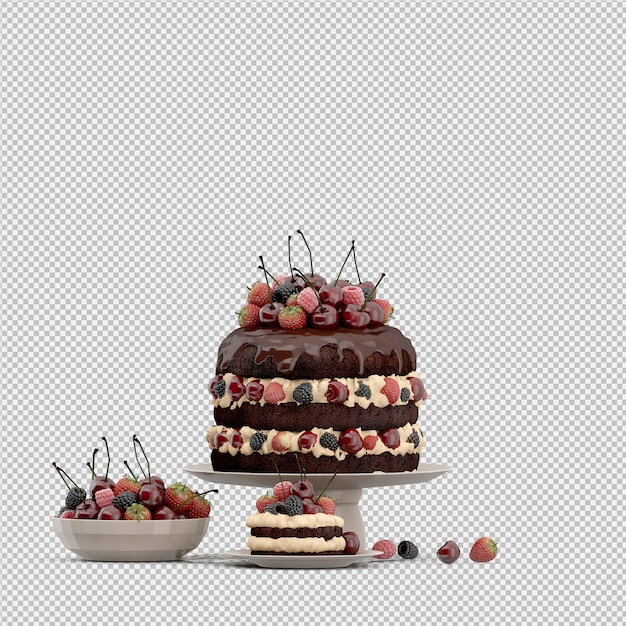 Kuchen 3D lokalisiert übertragen