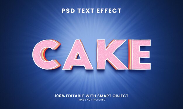Kuchen 3d Texteffektvorlage