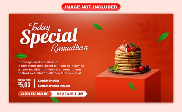 Kuchen spezielle ramadhan-banner-vorlage