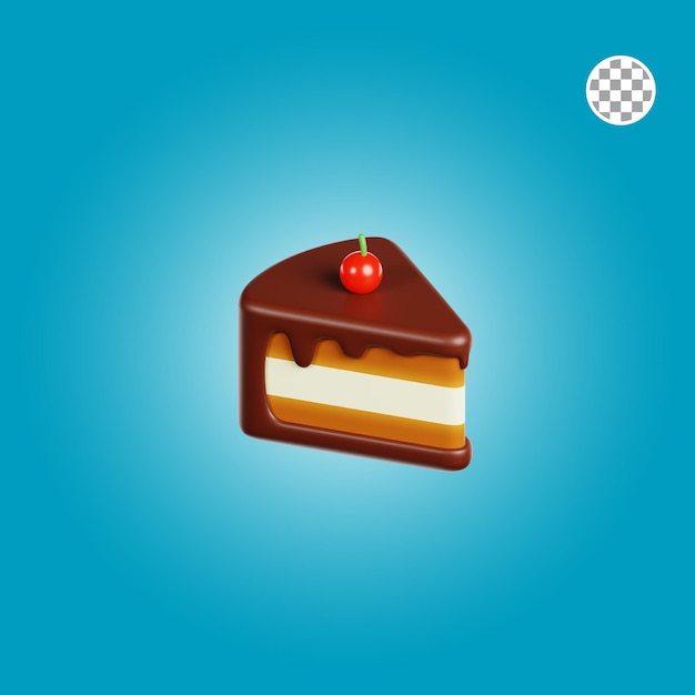 Kuchen Stück 3D-Darstellung