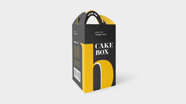 Kuchenbox-verpackungsmodell-psd-vorlage