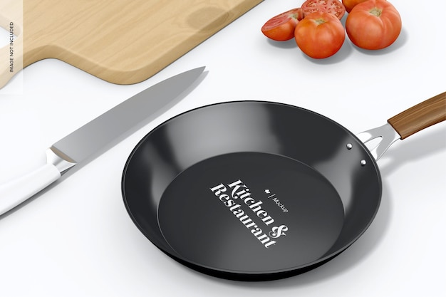 Küche Bratpfanne Mockup Nahaufnahme