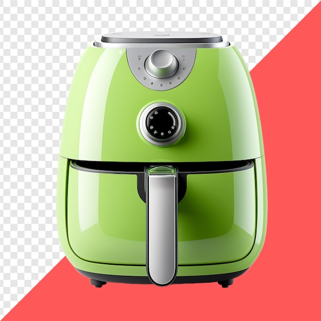 PSD küchenmaschine mit luftfritter auf psd durchsichtiger hintergrundgrünfarbe.