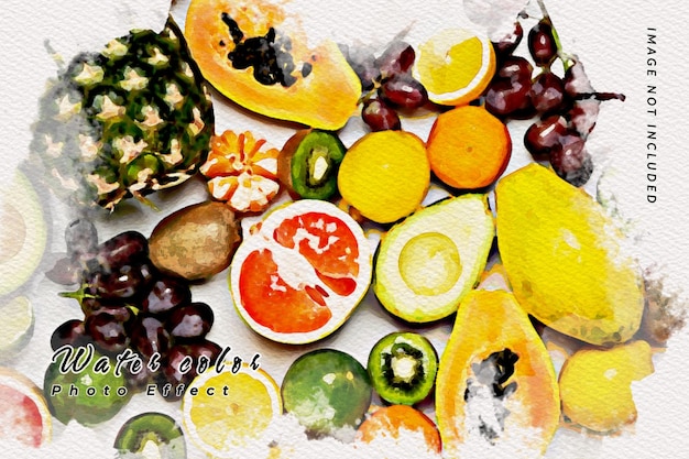 künstlerische Aquarellpinsel-Fotoeffektvorlage