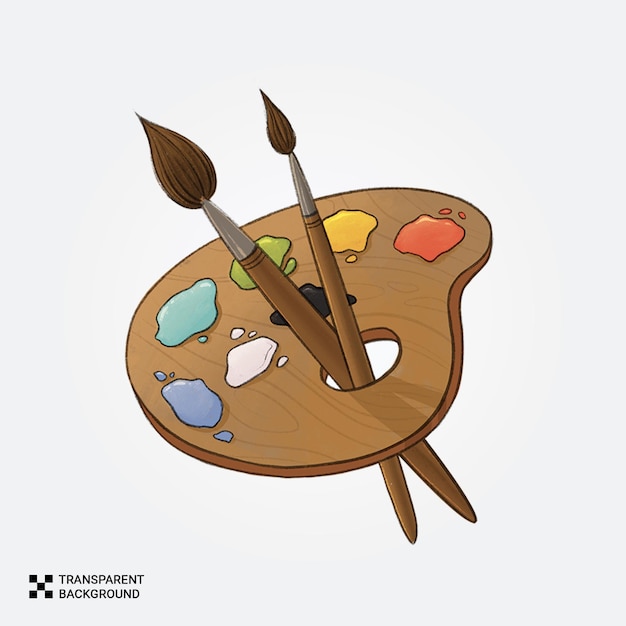 Künstlerische Palette mit Pinsel