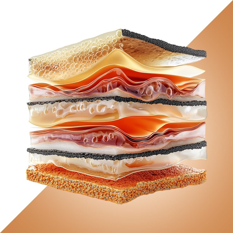 PSD künstlerischer querschnitt eines gourmet-sandwiches