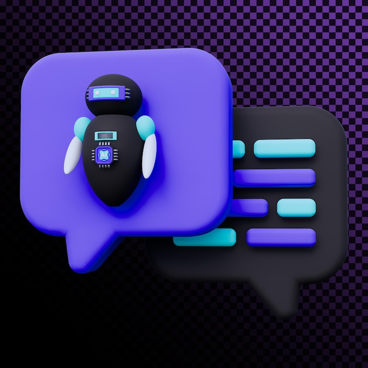 PSD künstliche intelligenz 3d-chat-symbol