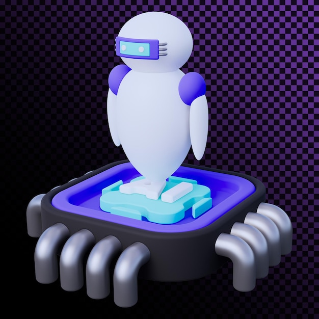 Künstliche Intelligenz Roboter 3D-Symbol