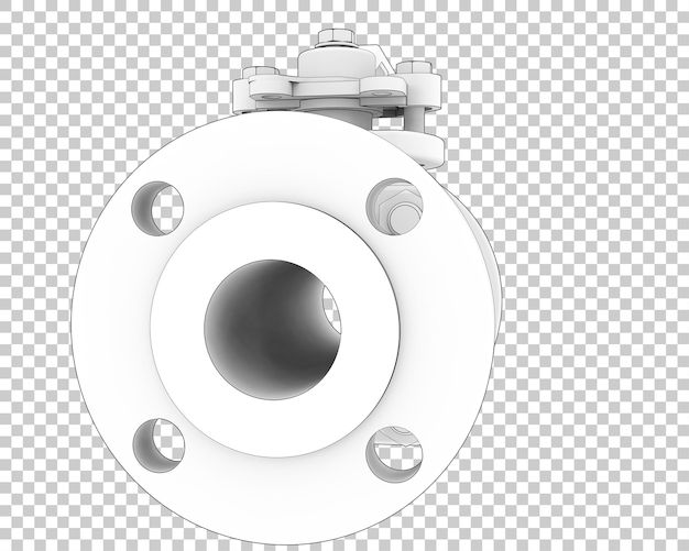 Kugelhahn isoliert auf transparentem Hintergrund 3D-Darstellung