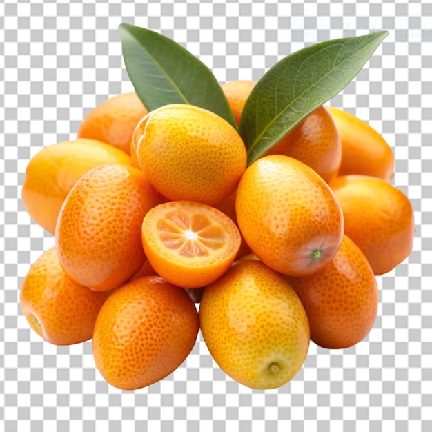 PSD kumquats en un fondo transparente