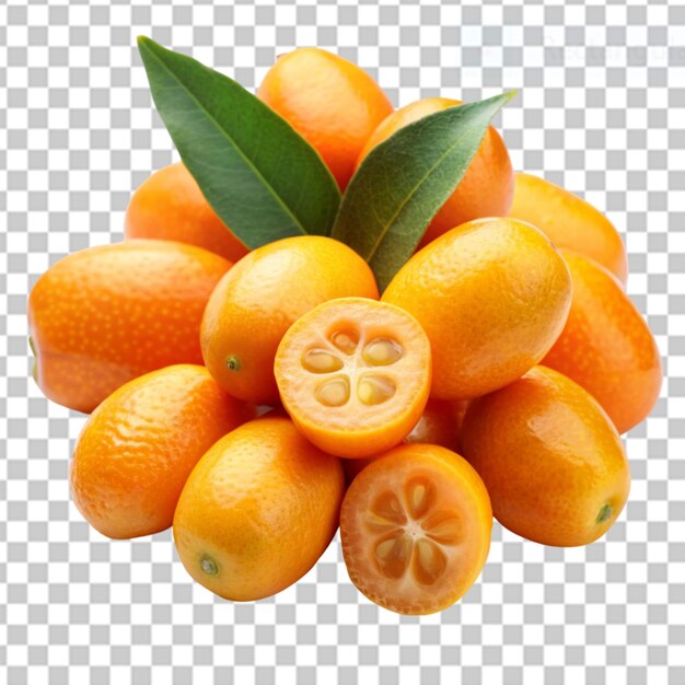 PSD kumquats en un fondo transparente