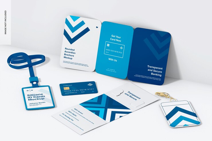 PSD kundenbank-willkommenskit-mockup, rechte ansicht