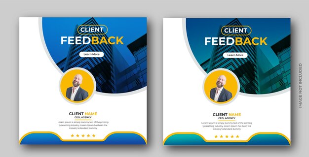 Kundenfeedback oder testimonial-social-media-webbanner-instagram-post