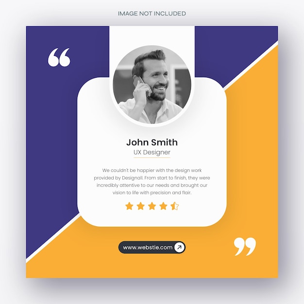 Kundenfeedback Testimonial Social Media Post Webbanner Vorlage