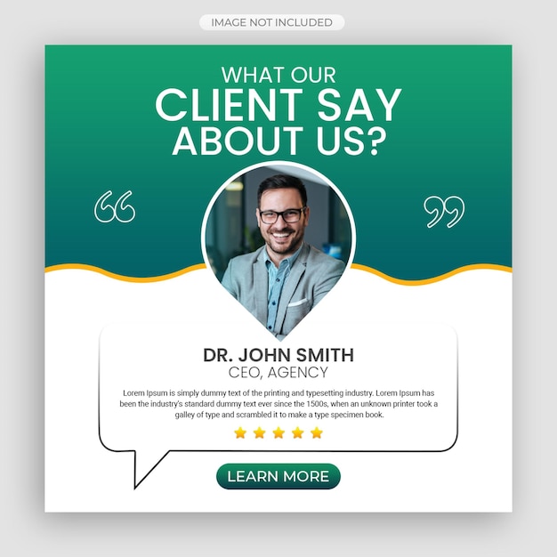 Kundenfeedback Testimonial Social Media Post Webbanner Vorlage