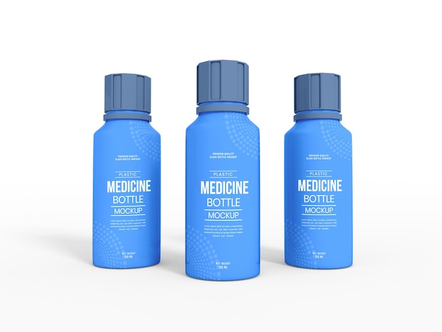 Kunststoff-medikamentenflasche verpackung mockup