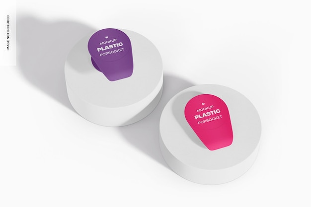 PSD kunststoff popsockets mockup, perspektive