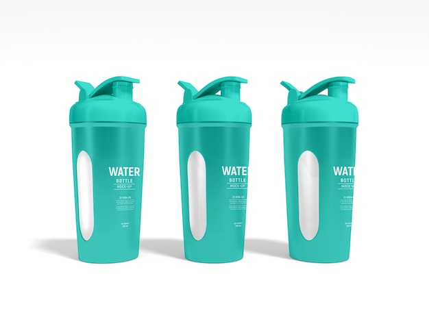 Kunststoff-Wasser-Sipper-Flaschen-Branding-Mockup