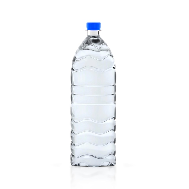 Kunststoffflasche mit durchsichtigem Wasserhintergrund