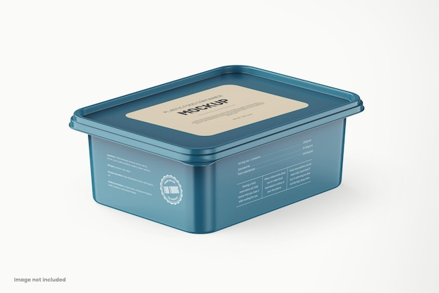 PSD kunststoffmatte lebensmittelbehälter weiße box für eiscreme oder joghurt oder salat verpackungsbox psd mockup