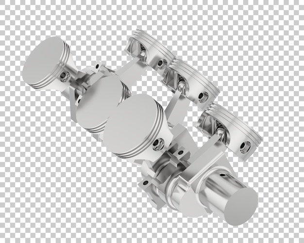 Kurbelwelle isoliert auf transparentem Hintergrund 3D-Darstellung