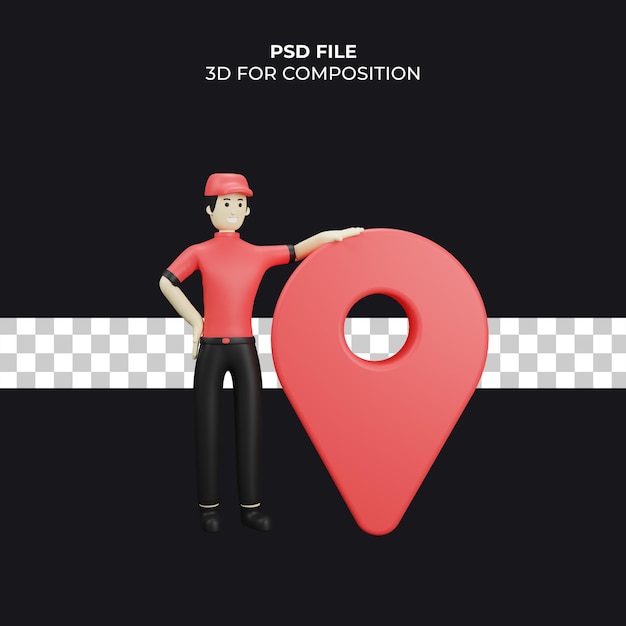 PSD kurierlieferung 3d illustration premium psd