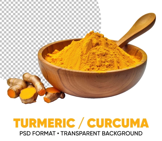Kurkumapulver transparenter Hintergrund