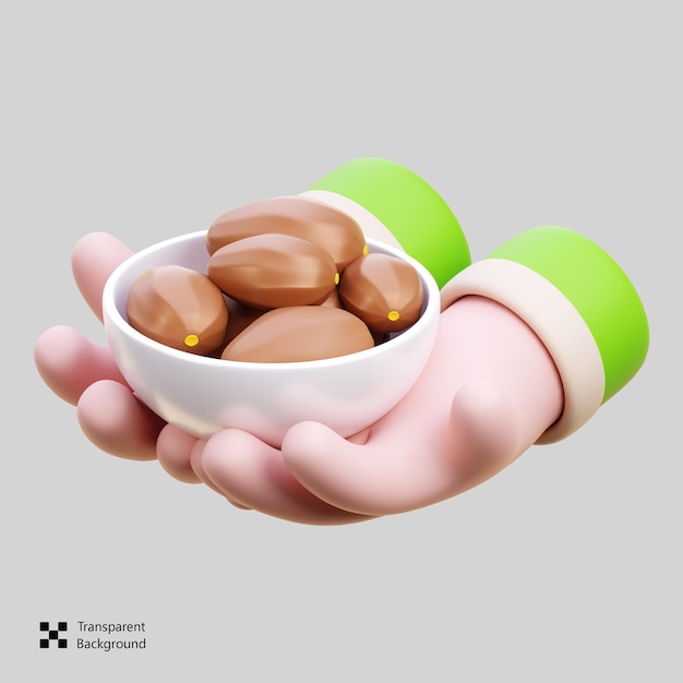 Kurma in der Hand 3D-Symbol