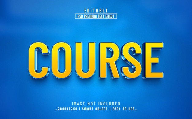 Kurs 3d bearbeitbarer Texteffekt PSD mit Premium-Hintergrund