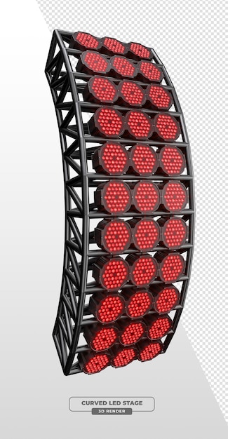 Kurve LED-PAR-Lichtstruktur für Bühnenvorstellungen 3D-Rendering