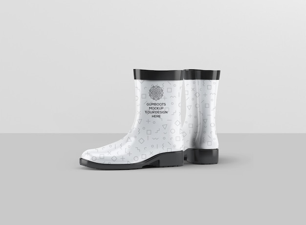 kurze knöchelgummistiefel mockup