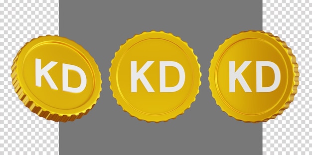 PSD kuwait-dinar-münze 3d-symbol