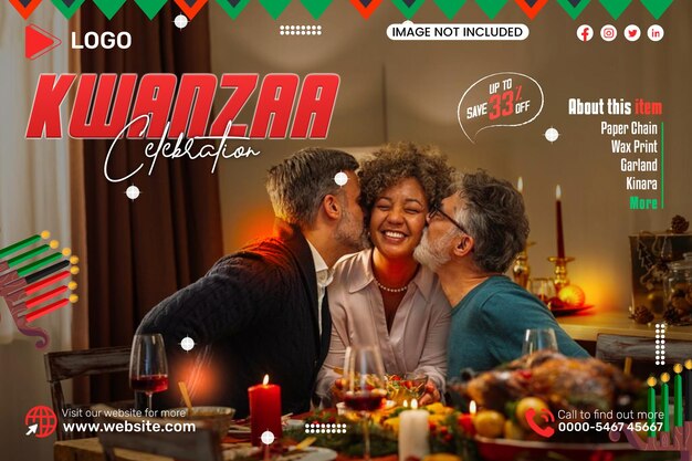 PSD kwanzaa web banner instagram und facebook banner vorlage