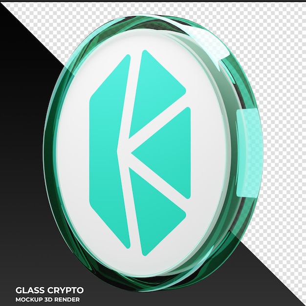 PSD kyber network crystal v2 knc glas-kryptomünze 3d-illustration