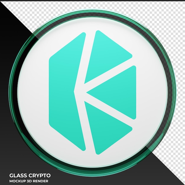 Kyber Network Crystal v2 KNC Glass Crypto Coin Ilustración 3D