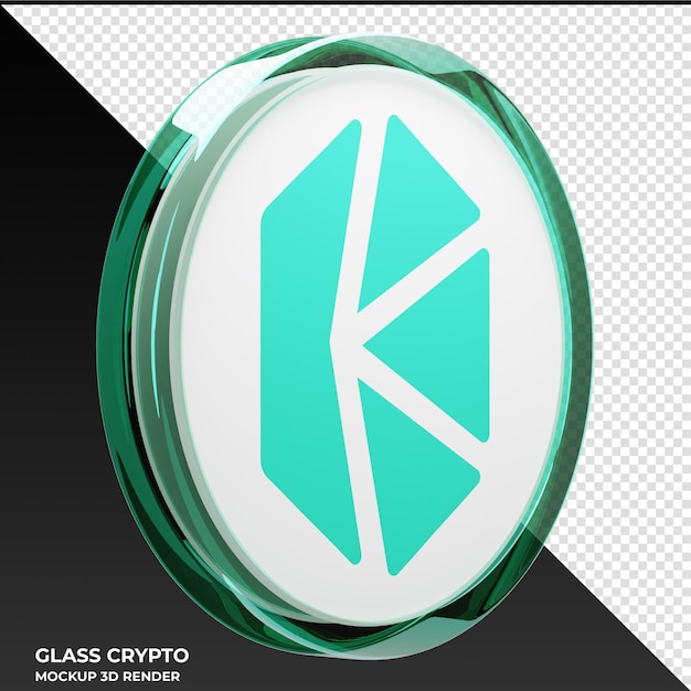 Kyber Network Crystal v2 KNC Glass Crypto Coin Ilustración 3D